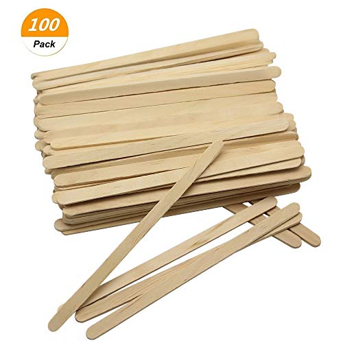 SelfTek 100Pcs Wooden Wax Applicator Spatulas Sticks Hair Removal Stick