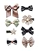 Belle Beau Baby Girls' Hair Bows, Hair Clips Set, Ribbon Lined Alligator Hair Clips
