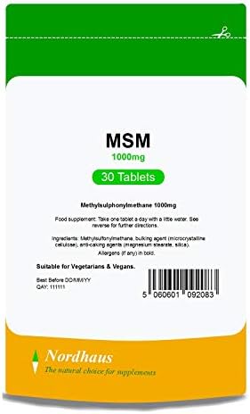 MSM High Strength 1000mg Tablets 30 Pack