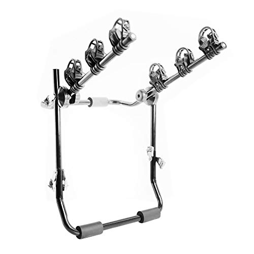 WINTOOLS 3-Bike Trunk Mounted Bicycle Carrier Rack - for Most Sedans, Hatchbacks, Minivans and SUVs
