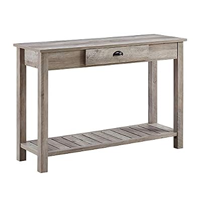 Walker Edison Rustic Wood Farmhouse Entryway Accent Table with Storage ...