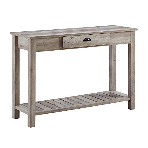 Walker Edison Rustic Wood Farmhouse Entryway Accent Table with Storage Drawer Entry Table Living