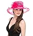Saferin Women's Organza Church Derby Fascinator Bridal Cap British Tea Party Wedding Hat (Hot Pink)