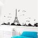 Ussore Eiffel Tower Removable Decor Environmentally Mural Wall Stickers Decal Wallpaper For Kids Home living room bedroom bathroom kitchen Office