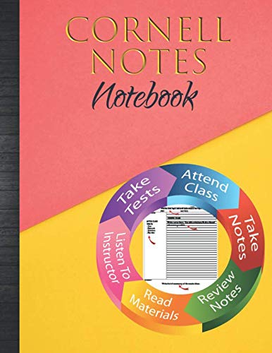 Cornell Notes Notebook: Cornell Notes 5 Subject Note Taking Universal System Notepad For Studying