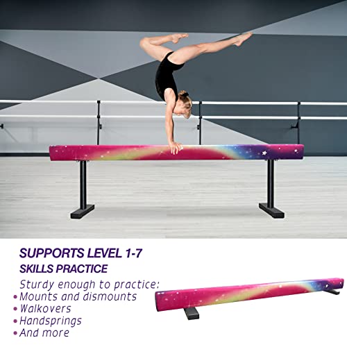JOYSFIT 7.2ft Gymnastics Balance Beam, High and Low Floor Beam