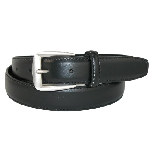CTM Men's Leather 1 1/4 inch Basic Dress Belt, 34, Black
