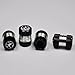 Paw Print - Black Base Tire Air Valve Caps Fit All Schrader valve(Pack of 4)-Black