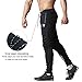 EK Mens Vertex Gym Jogger Pants,Slim fit Running Workout Sweatpants with Zipper Pockets (Black, L)