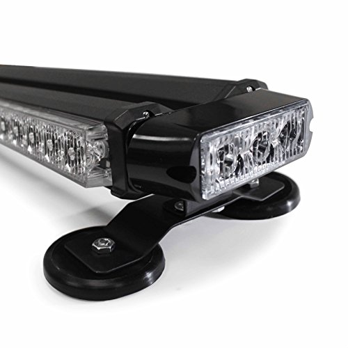 FOXCID White 26" 54 LED Emergency Warning Security Roof Top Flash Strobe Light Bar with Magnetic Base, for Plow or Tow Truck Construction Vehicle - Thumbnail 5
