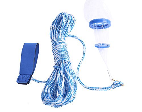 Ouzong Saltwater Fishing Cast Net for Bait Trap Fish with 40 Feet Handline 3/8inch Mesh Size 8ft Radius