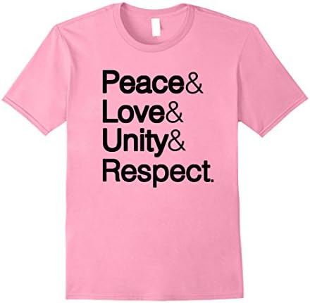 Men's Peace Love Unity Respect PLUR Ampersand Helvetica Tshirt Medium Pink
