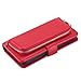 Galaxy S8 Plus Case, LONTECT Zipper Wallet Case with Card Slots & Cash Storage - PU Leather Flip Case with Detachable Magnetic Hard Case for Samsung Galaxy S8 Plus - Red