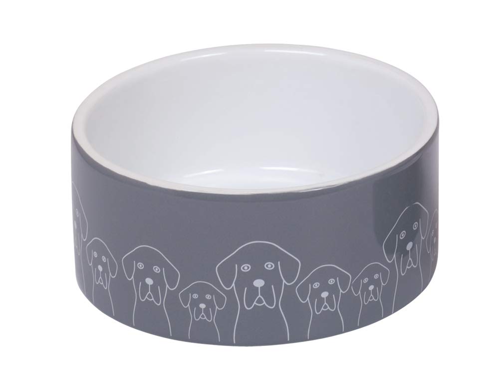 Nobby Ceramic Dog Bowl, White, Diameter 18 x 7 cm, 1.10 L, Pack of 1
