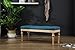 Roundhill Furniture Habit Solid Wood Button Tufted Dining Bench, Blue