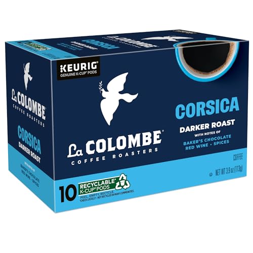 LA COLOMBE® COFFEE ROASTERS CORSICA DARK ROAST COFFEE, SINGLE SERVE KEURIG® K-CUP® PODS, 10 COUNT BOX