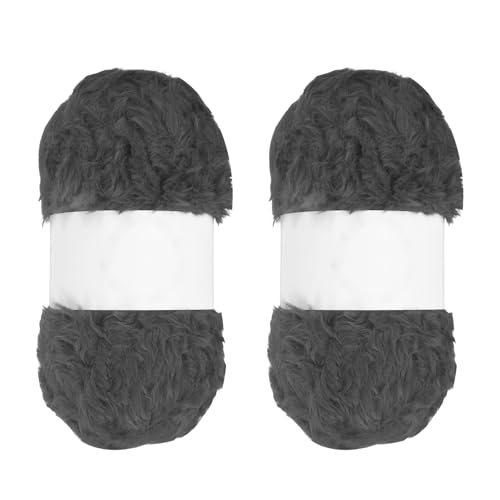 PATIKIL 65Yrds Soft Chunky Fluffy Fuzzy Faux Fur Yarn 2 Skeins… at Amazon