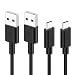 [2-Pack] AKXHX 3ft Micro USB Cable, Quick Charging and Sync Cord for Android/ Kindle/ Samsung Galaxy S7/ S6/ S5/ Edge, HTC, Nokia, Sony and More, Black primary