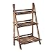 Outsunny 3-Tier Rustic Wooden Plant Stand Folding Flower Rack for Indoor Outdoor Display, 23.75″L x 14.25″W x 37”Hthumb 1