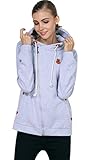 Merryfun Women's Oblique Zipper Hoodie jacket Sweatshirt Tops