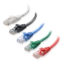 Cable Matters 160021 5-Feet Cat6 Snagless Ethernet Patch Cable, Pack of 5 (Black/ Blue/ White/ Red/ Green)