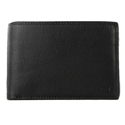 Garzini - Men's Leather Wallet - Classic Coin Purse - 15 Cards and Money Pocket - RFID Protection Card Holder - Men's Gift with Gift Box - Black