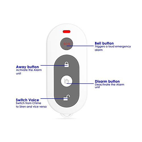 CPVAN Window Door Security Alarm Sensor, DIY Wireless Home Security Burglar Alarm System with 1 Siren Unit, 2 Magnetic Sensors and 1 Remote Control, Easy Installation, Ideal for Home/Apartment-CP1