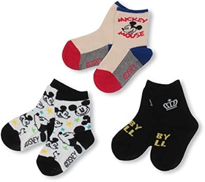 Amazon Co Jp Babydoll ベビードール Disney ディズニー 3足組 クルーソックスセット 1915 22 24c ミッキー Aタイプ ベビー マタニティ