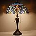 WERFACTORY Tiffany Lamp Blue Purple Cloud Stained Glass Style Table Lamp 16X16X24 Inches Desk Bedside Reading Light Resin Base Decor Bedroom Living Room Home Office S558 Series