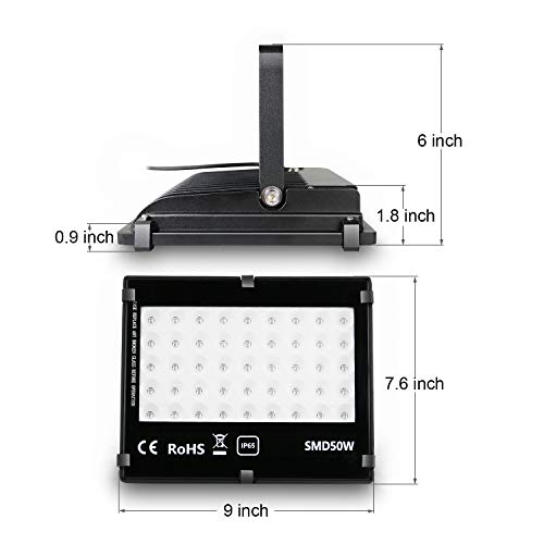 image for Black Light UV Lights, KINGBO 50W Black Light Fixture Glow in The Dark