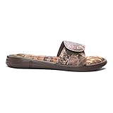 Under Armour Women's Ignite Camo VII Slides, Cleveland Brown/Perfection, 7
