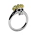 EVBEA Gothic Jewelry for Women Two Tone Dainty Skull Band with Unique Gold Rose Crown Rings(7)