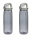 Nalgene Tritan On The Fly Water Bottle, Smoke W/ White Cap Set of 2, 24Oz