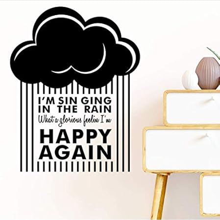 Zoyolo Adesivi Murale Felice Ancora Meteo Pioggia Cielo Nuvole Citazioni Adesivi Murali In Vinile Home Decor Camera Da Letto Camera Da Letto Per Bambini Soggiorno Art Poster Wallpaper Amazon It Casa E Cucina