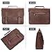 Zebella Vintage Pu Leather Briefcase Shoulder Business Laptop Messenger Bags Tote for Men - Brown