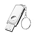 OUYAWEI Portable USB Flash Drive Mini Metal Key Chain U Disk Storage Drive Silver 8GB
