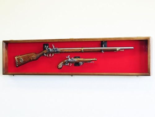 Long Rifle/Musket Gun Display Case Wall Rack Cabinet w/UV Protection ...