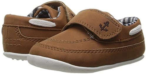 Carter's Every Step Boy's Infant 1st Walker Finn Boat Shoe, Brown