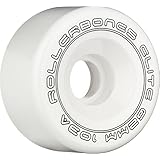 RollerBones Art Elite 103A Competition Roller Skate Wheels (Set of 8), White, 57mm