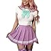 Littleforbig Adult Baby Onesie Diaper Lover (ABDL) Button Crotch Romper Onesie Pajamas - Cosplay Magical Onesie Skirt Set Purple L