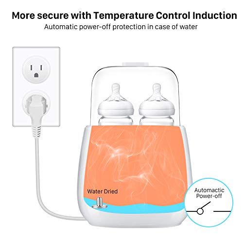 Baby Bottle Warmer, Himaly Bottle Sterilizer 6 in 1 BPA-Free Bottle Warmer with Rapid Heating Warm Milk Formula Heat Food Defrost, LED Display and Accurate Temperature Control (New White)
