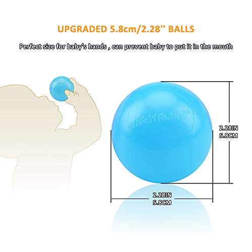 image for Lightaling 100pcs Blue Ocean Balls & Pit Balls Soft Plastic Phthalate 