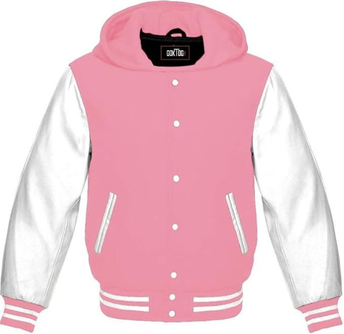 GOKTOG Hooded Varsity Jacket Women, Baseball
