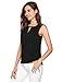 Women's Summer Loose Casual Chiffon Sleeveless Tank Blouse Shirt Tops,Black,Small