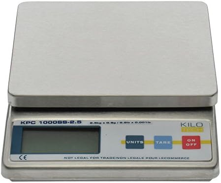 Kilotech 5 1/2 lb Stainless Steel KPC1000-SS Series Digital Portion Control Scale - 7 1/2"W x 8 1/2"D x 3"H