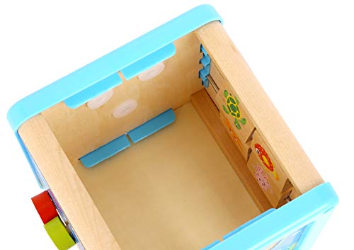 Pidoko Kids Sea Theme Activity Cube for Toddlers - Wooden Toy for 18 Months and up Boys and Girls