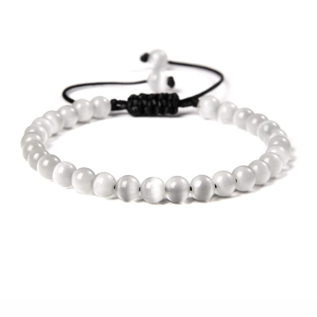 Branets Beads Bracelet, Natural 6mm Gemstone Stone Bracelet for Women Crystal Bracelet for Adjustable Lucky Stone Bracelets Jewelry