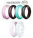 ThunderFit Silicone Wedding Band / Engagement Ring - 3 Rings Pack - 8.7mm Wide (2mm Thick) - Middle Line (10)