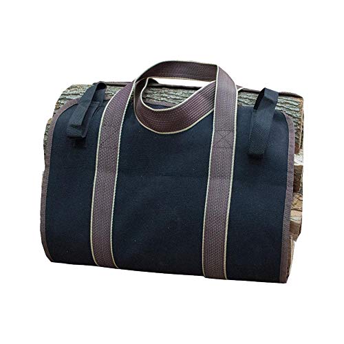 Portable Firewood Storage Bag,Canvas Log Carrier Bag Logging Bag Wood Finishing Package - Thumbnail 4