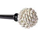 Nautical Knot in Black, Curtain Rod by Sheffield Home, 36 to 66-Inch